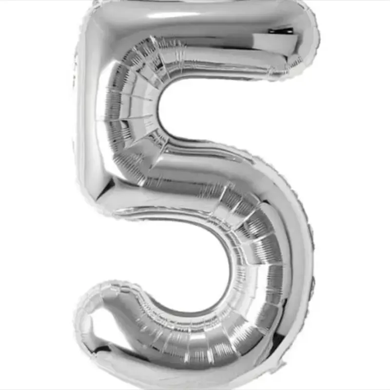 Número 5 plateado