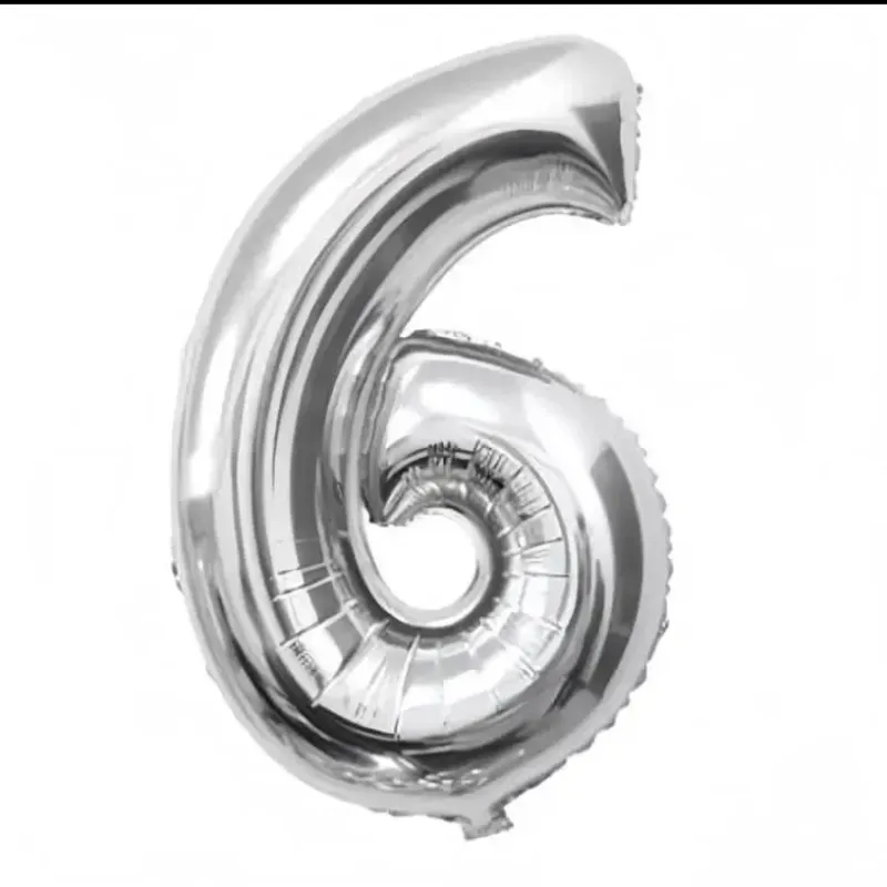 Número 6 plateado