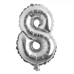 Número 8 plateado 