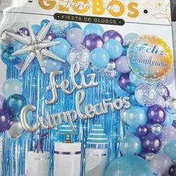 Set decorativo azul y morado