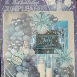 Set decorativo de botella azul