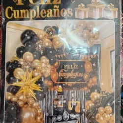 Set decorativo de botella dorado y negro