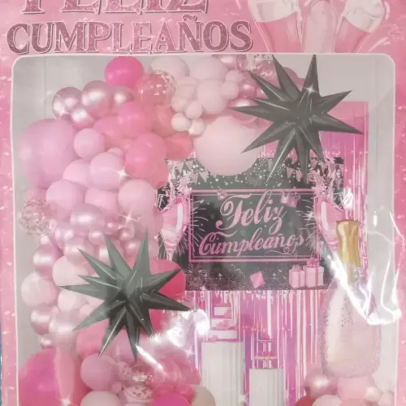 Set decorativo de botella rosado