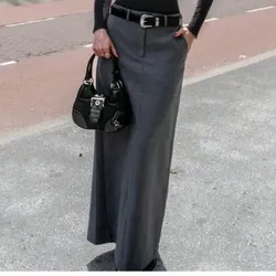 Falda lápiz maxi de cintura alta con apertura