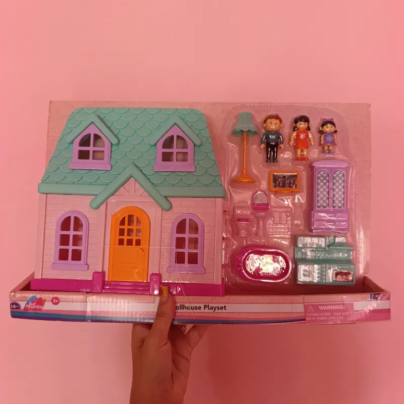 Casita con su familia y accesorios (10 piezas)