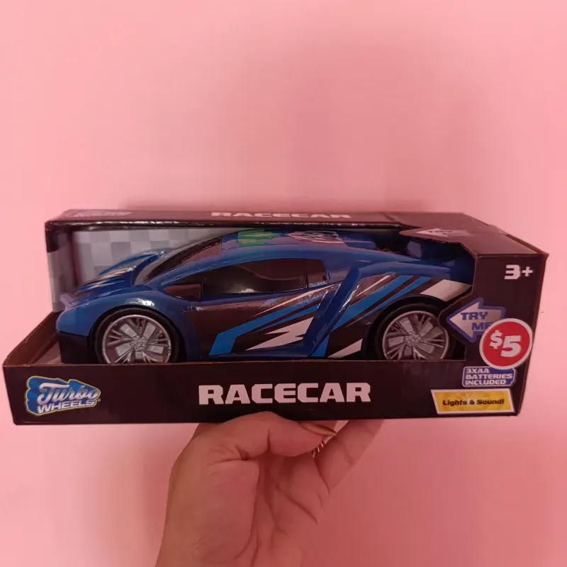 Maquina azul de carrera