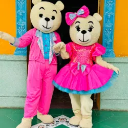 Pareja de osos rosa