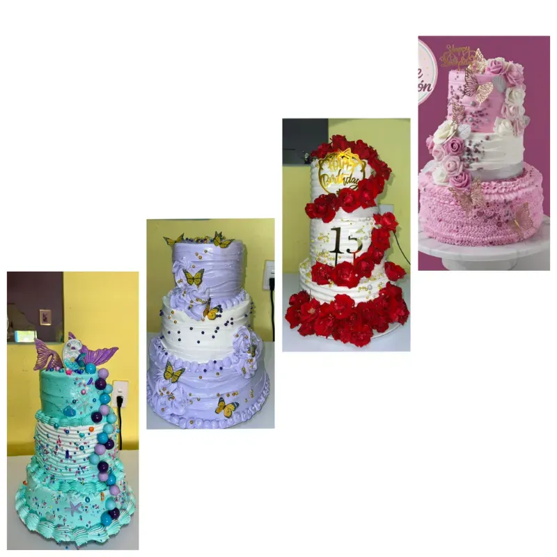 Cake de tres pisos 