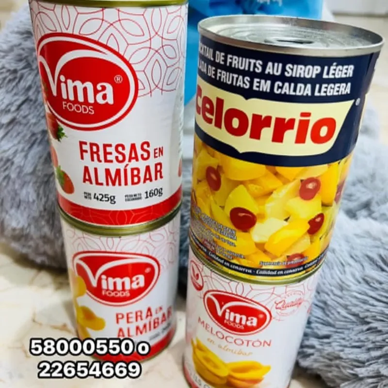 Frutas en almíbar 