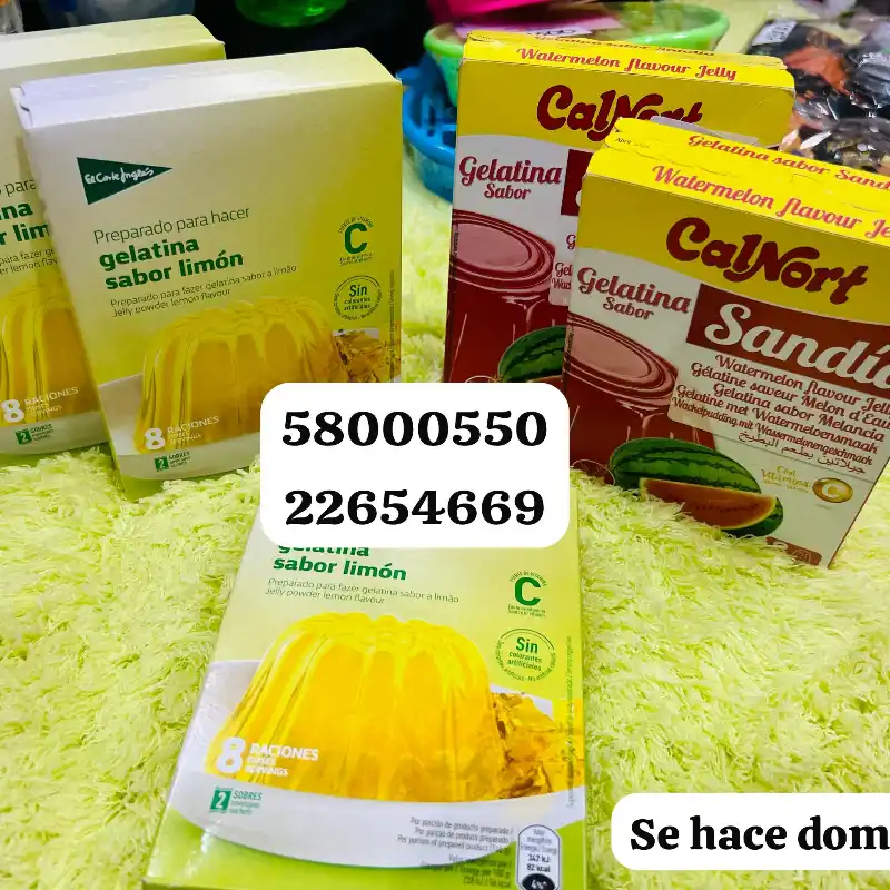 Gelatina , dos sobres trae la caja 