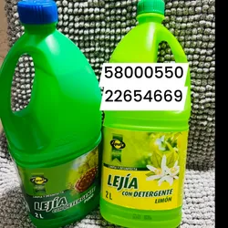Lejía con detergente de 2 litros sellados