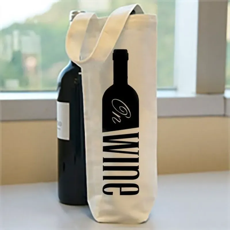 Bolsa de lienzo para botellas personalizada