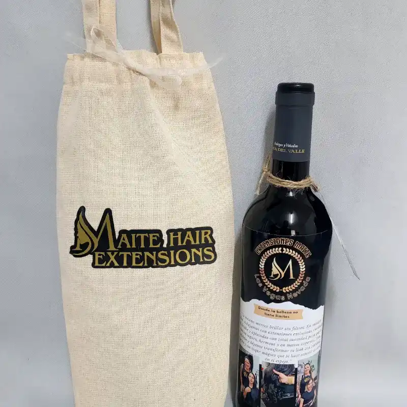 Bolsa de lienzo para botellas personalizada