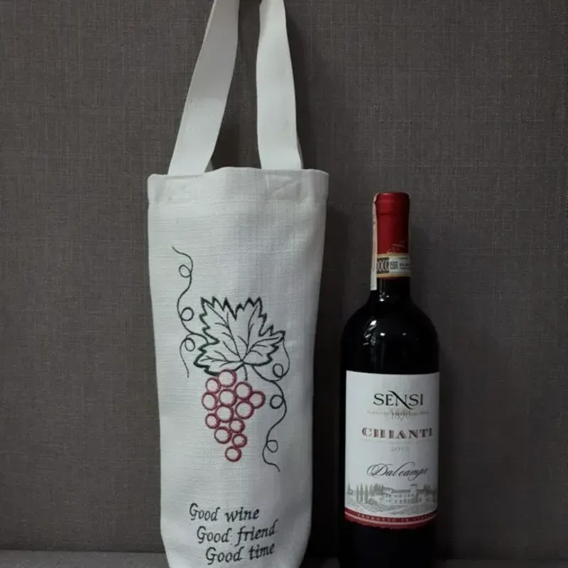 Bolsa de lienzo para botellas personalizada