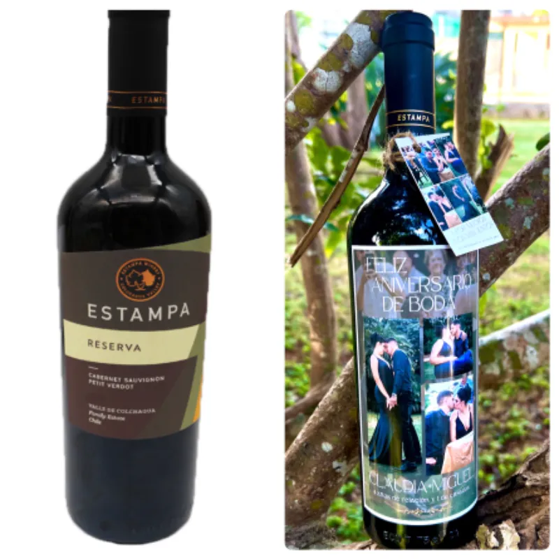 Botella vino Tinto Estampa Reserva personalizada