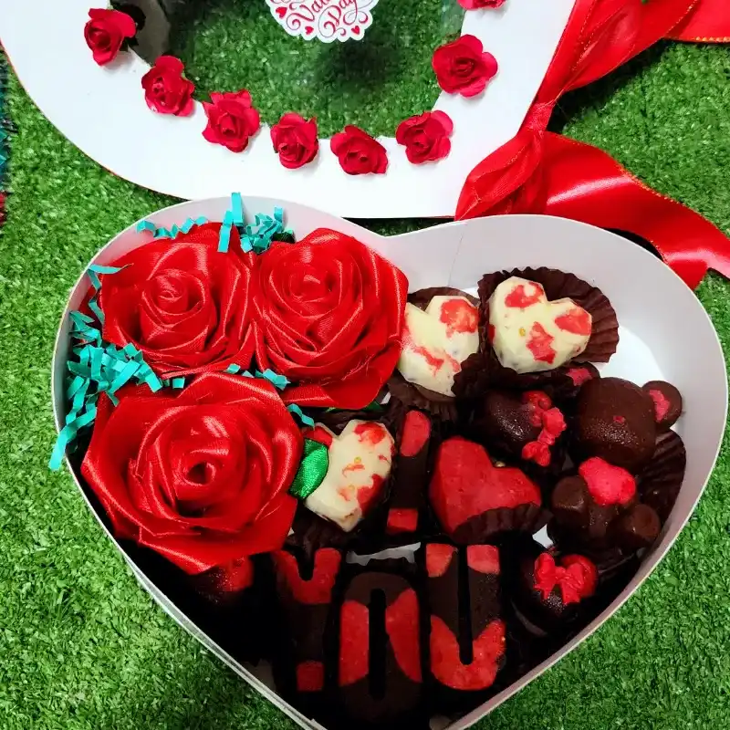 Caja de bombones artesanales corazon 