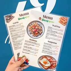 Carta menú plasticada doble cara