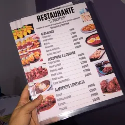 Carta menú una sola cara