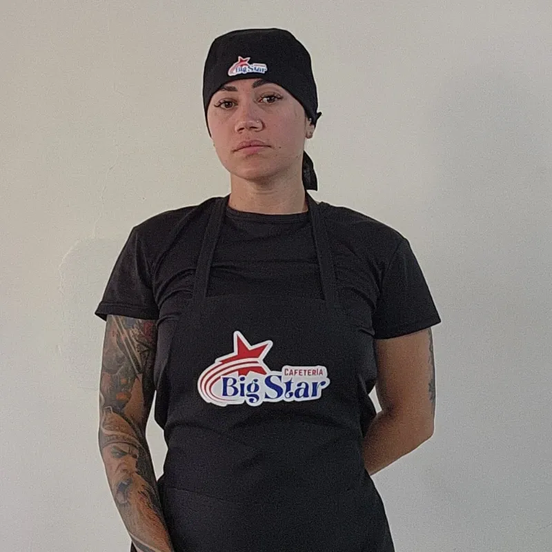 Conjunto gorro y delantal cocinero