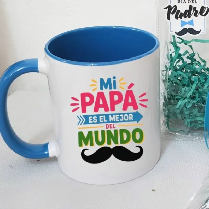 Jarra blanca y azul