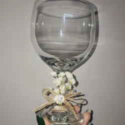 Juego de 2 Copas decoradas o grabadas