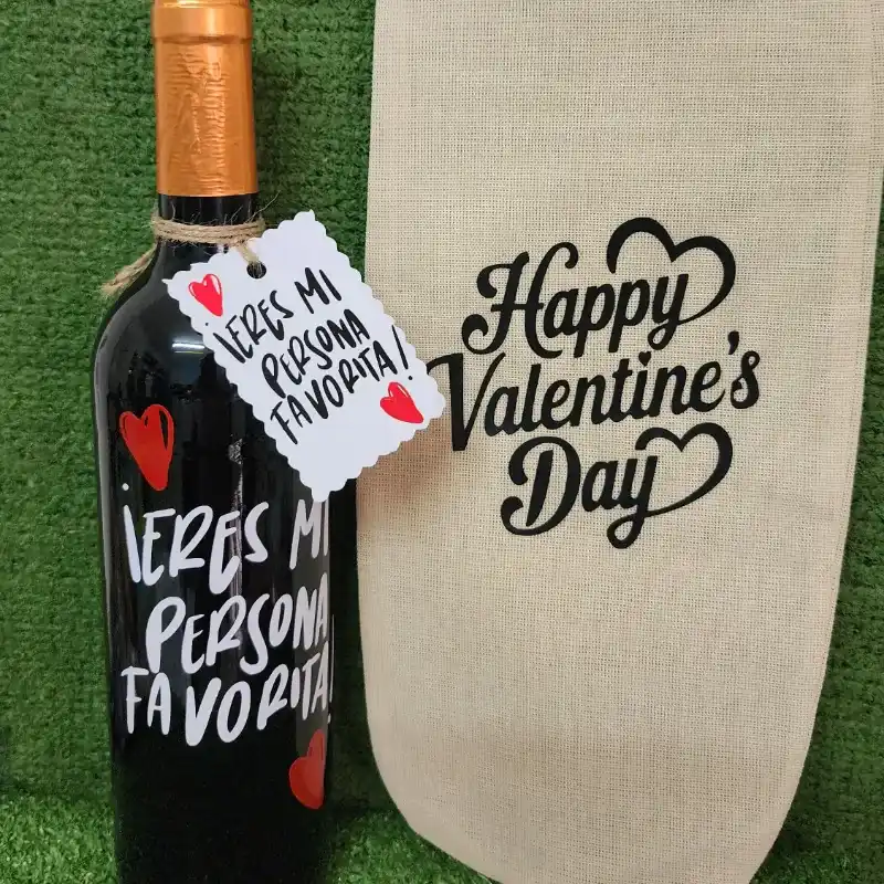 Oferta san Valentín  combo con botella de vino