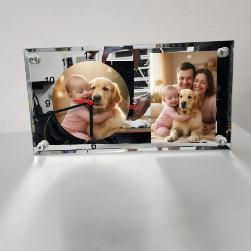 Reloj rectangular doble diseño.