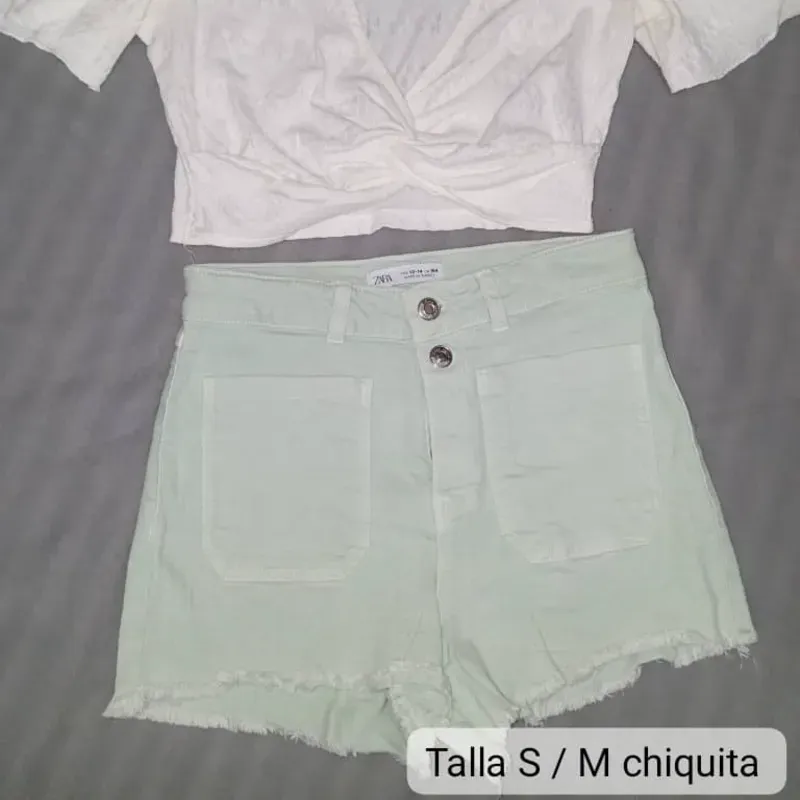 Short de mujer Zara verde pastel 