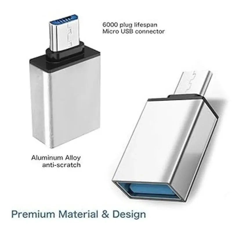 Adaptador OTG metálico V8 a USB