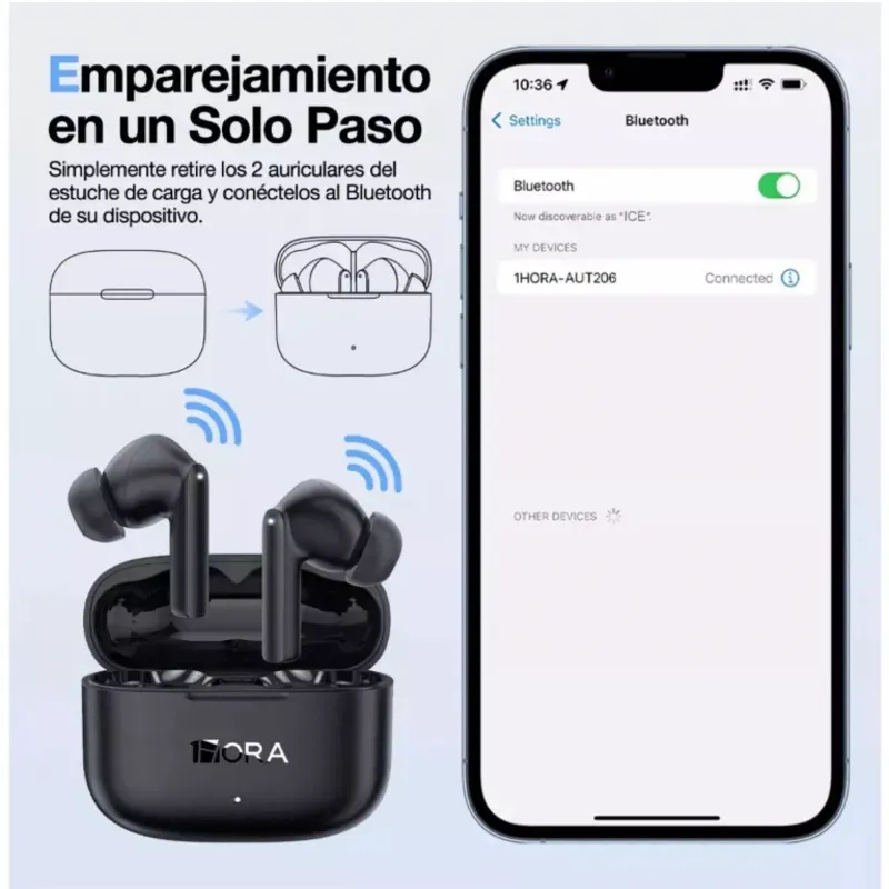 Audifono inalambrico 1Hora AUT206 - Negro