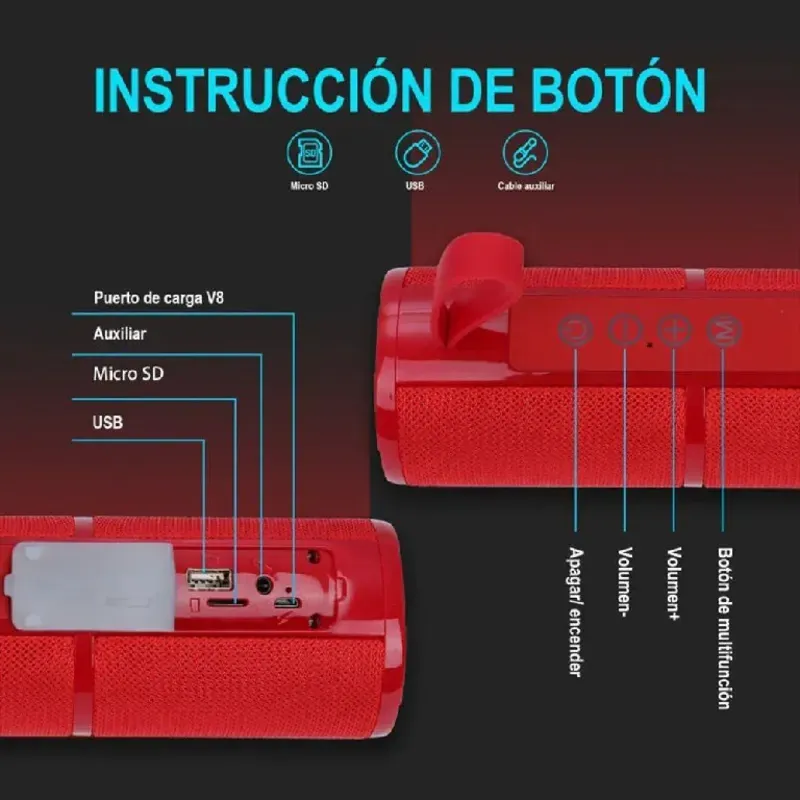 Bocina Bluetooth 1Hora BOC060 - Rojo