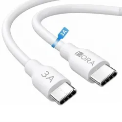 Cable 1Hora 3A puerto Tipo C a Tipo C - Blanco