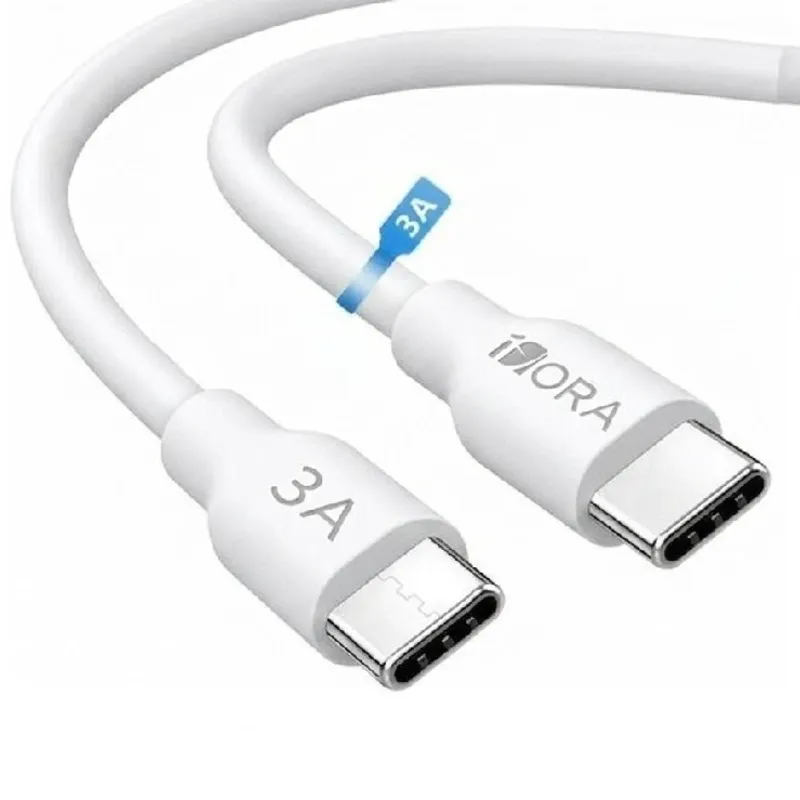 Cable 1Hora 3A puerto Tipo C a Tipo C - Blanco
