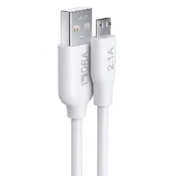 Cable 1Hora 2.1A puerto V8 a USB - Blanco