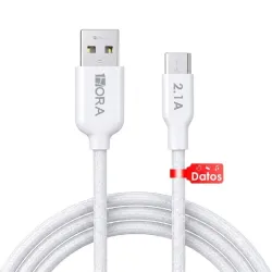 Cable 1Hora 2.1A puerto Tipo C a USB - Blanco