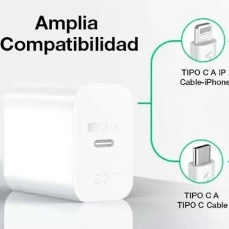 Cubo de carga 1Hora puerto Tipo C de 20W