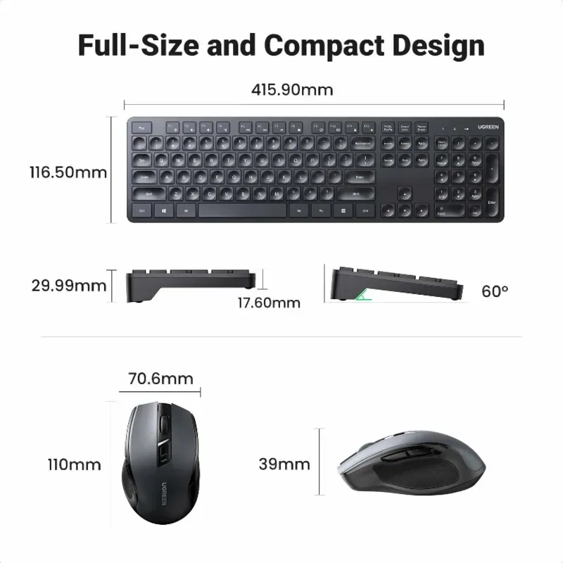 Kit Inalámbrico Teclado y Mouse marca Ugreen