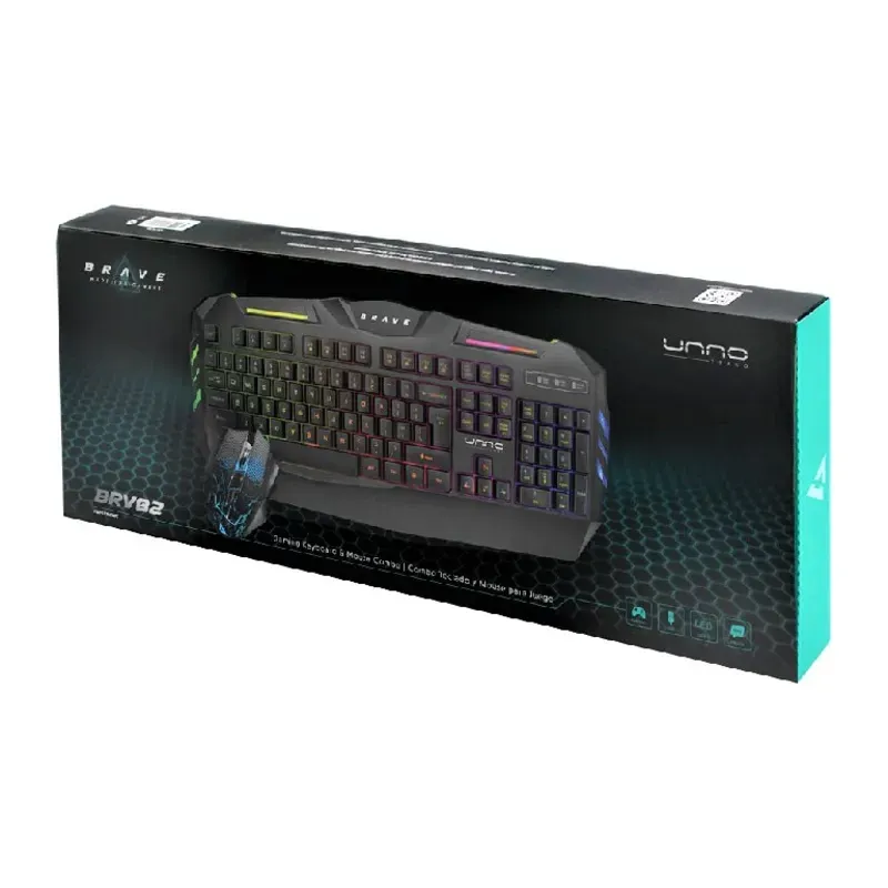 Kit Teclado y Mouse Gaming RGB retroiluminado marca BRAVE