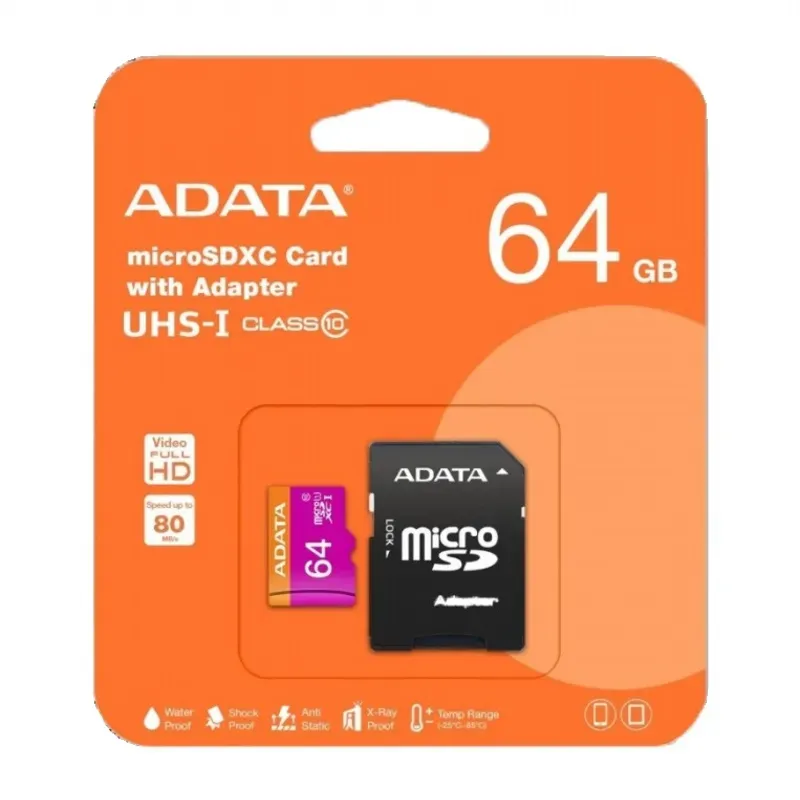 Memorias MicroSD de 64 GB ADATA Premier a 80MB/s