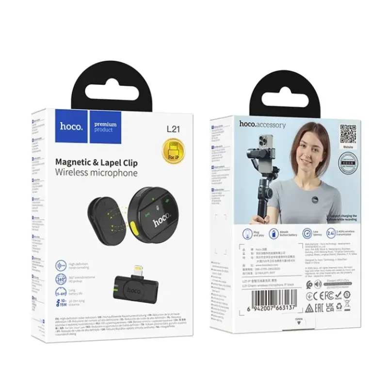 Micrófono Solapa L21 Lavalier puerto Lightning