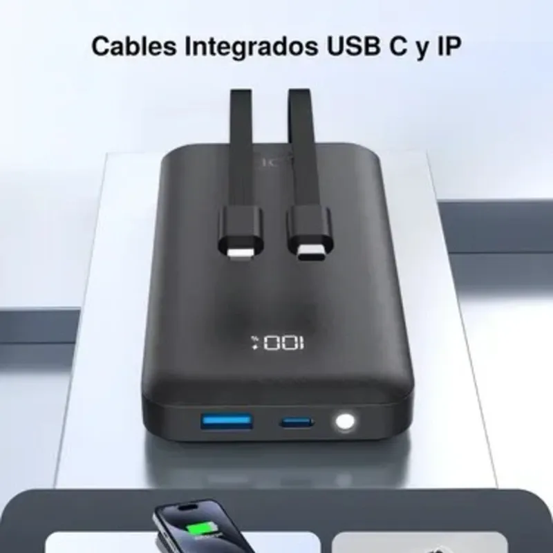 Power Bank 1Hora 10000 mAh BAT101 - Negro