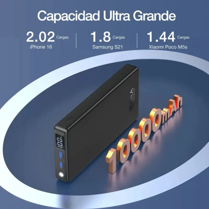Power Bank 1Hora 10000 mAh GAR264 - Negro