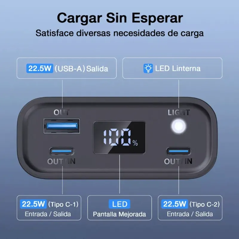 Power Bank 1Hora 20000 mAh GAR158 - Negro