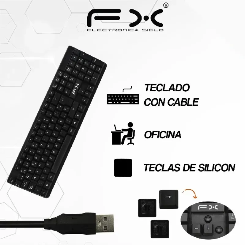 Teclado de cable modelo TEC-FX530