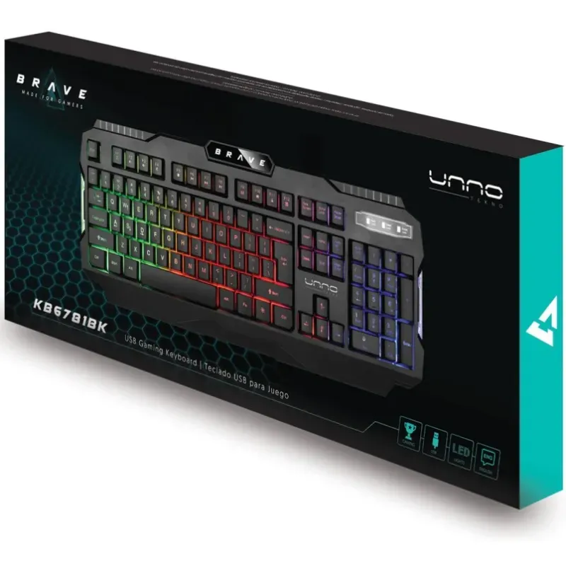 Teclado Gaming RGB retroiluminado marca BRAVE