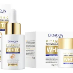 Kit facial de sérum y crema de vitamina C 
