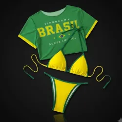 Bikini de tres piezas temática brasil