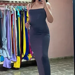 Vestido largo gris oscuro 