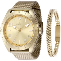 Reloj invicta con manilla dorado