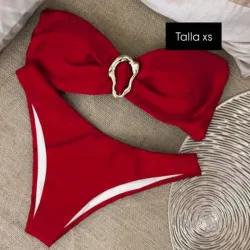 Bikini de 2 piezas con detalles dorados 